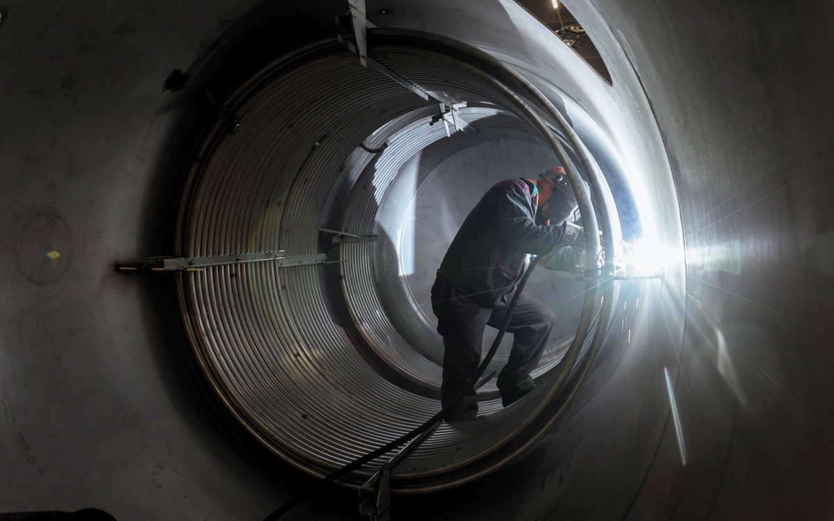 Huggler Mitarbeiter bei der Arbeit